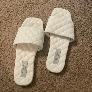 White Steven Sandals. New, never worn!